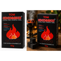 Кокосовый уголь для кальяна Tom Cocobrico 1 кг – кубики для кальяна и барбекю