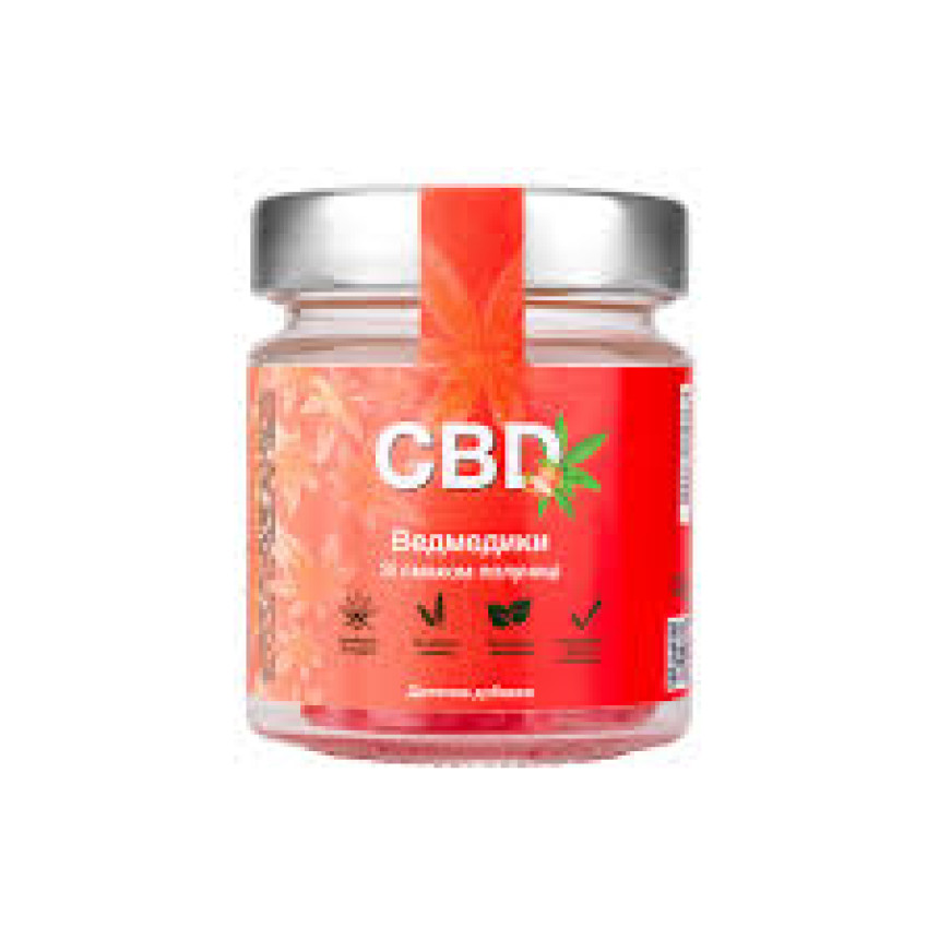 Желейные CBD мишки со вкусом клубники 80г 1000мг CBD Vegan