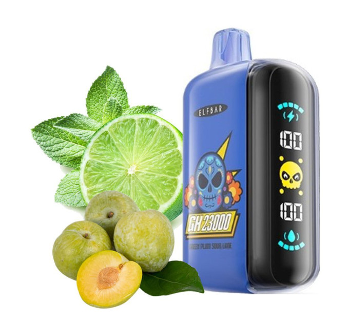 Одноразовый POD Elf Bar GH25000 Green Plum Sour Lime (Зеленая слива, кислый лайм)