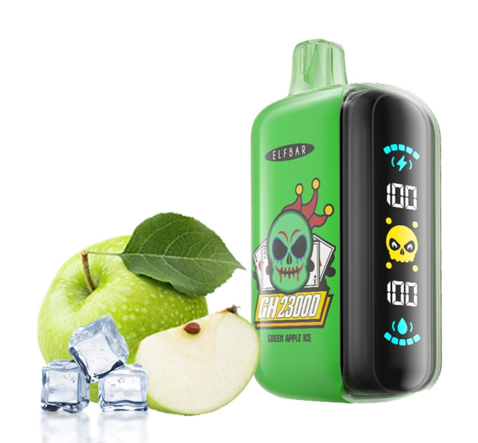 Одноразовый POD Elf Bar GH25000 Green Apple Ice (Зеленое Яблоко со льдом)