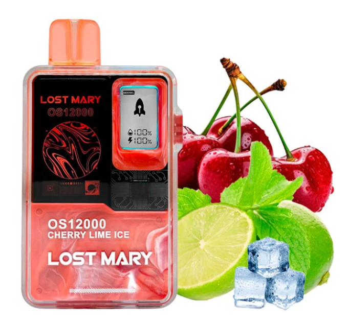 Одноразова електронна сигарета Lost Mary OS Cherry Lime Ice (Вишня Лайм Лед) (12000 Затяжок)