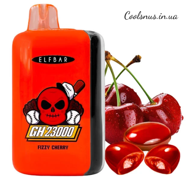 Одноразова електронна сигарета Elf Bar GH Fizzy Cherry (Фіззі Вишня) (23000 затяжок) Купити в Луцьку