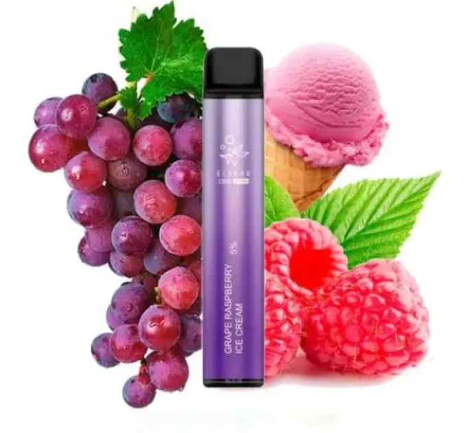 Одноразовый POD Elf Bar Ultra 1500 Grape Raspberry Ice Cream