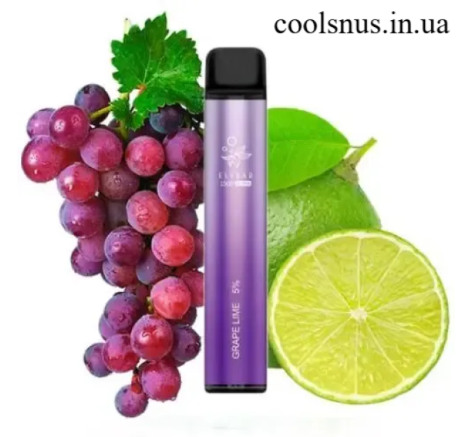 Одноразовый POD Elf Bar Ultra 1500 Grape Lime