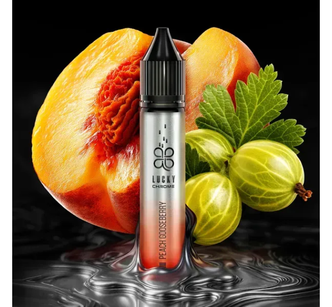 Жидкость Lucky Chrome Peach Gooseberry 30мл 50мг персик крыжовник для POD