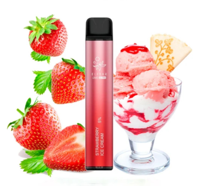Одноразовый POD Elf Bar Ultra 1500 Strawberry Ice Cream